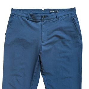 Dunning Golf Men's Chino Pants Blue Performance Stretch Flat Front 38x32 Active